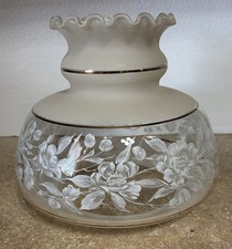 Vintage QUOIZEL Satin Lace Hurricane Gone With The Wind Glass Lamp Shade 7” Fit picture