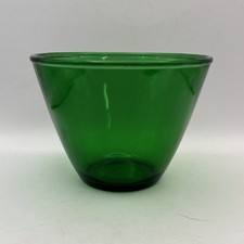 Anchor Hocking Forest Green Splashproof Glass Mixing Bowl 5.5” Wide MCM Vintage picture