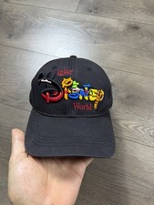 Vintage Walt Disney World Characters Embroidered Snapback Hat Black picture