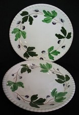 Vtg lot of 2 HandPainted Mountain Ivy Blue Ridge Pottery Lunch Plates disc. 1947 picture