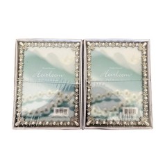 2 HOME TRENDS HEIRLOOM FAUX PEARL 5x7 PHOTO FRAME picture