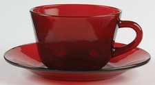 Anchor Hocking R1700 Royal Ruby Cup & Saucer Set 2615396 picture