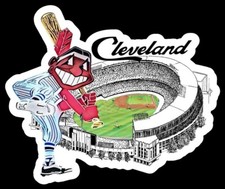 Cleveland Indians MAGNET - Municipal Stadium Vintage Chief Wahoo MLB Baseball picture