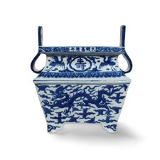A Blue and White Incense Burner picture