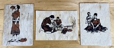 Vintage 1978 Tonga Genuine Tapa Cloth Postcard Lot of 3 Polynesian Prints 5.75x4 picture