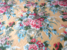 Brunschwig & Fils Screen Print Fabric 3 Yards Solesmes Ikat Style Floral Vintage picture