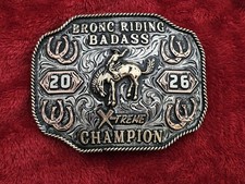X~Treme Bad Ass Bronc Rider☆2026☆RODEO CHAMPION TROPHY BUCKLE☆☆Rare☆W26 picture