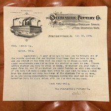 Antique Letterhead 1898 The Steubenville Pottery Company Ohio Signed Alfred Day picture