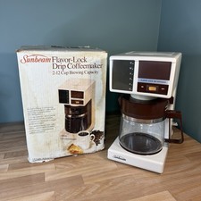 VTG Sunbeam Flavor-Lock Drip Coffeemaker 12 Cups Almond FLA15346 Retro 80s WORKS picture