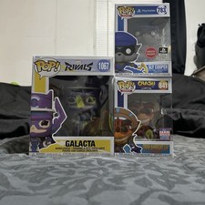 Funko Pop #1067Galacta, #841Crash Bandicoot In Mask Armor, And #783 Sly Cooper picture