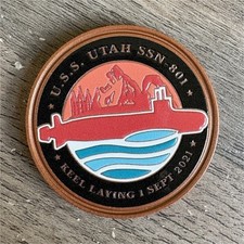 USS Utah SSN-801 Challenge Coin Keel Laying 1 Sept 2021 Original picture