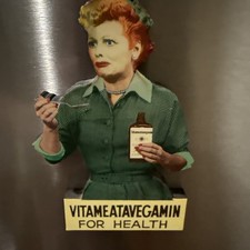 Vintage I Love Lucy VITAMEATAVEGAMIN Thick Refrigerator Magnet Lucille Ball picture