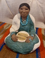 Vintage Teissedre Designs Navajo Lady Figurine 7” Native American Corn Mother picture
