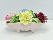 Vintage 1947-51 Radnor Bone China England Floral Basket Figurine picture