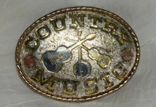 Belt Buckle - Country Music - Gold Tone - Oval picture