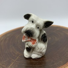 Porcelain Scottish Terrier Scotty Dog Painted Figurine Japan picture