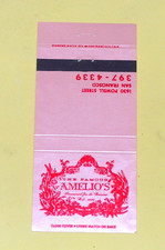 The Famous Amelio's Restaurant Unstruck Matchbook Cover San Francisco CA picture