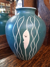 Sgraffito Face Vase 6