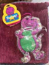 Barney The Purple Dinosaur Ponytail Holder Vintage with Og Price Tags 1990s picture