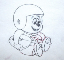 1961 FOOTBALL ALVIN AND THE CHIMPMUNKS TITLES ORIGINAL PRODUCTION cel DRAWING picture