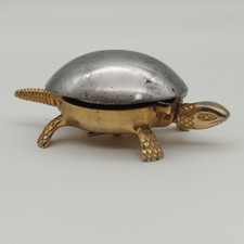 Antique Boj Damasquina Brass Turtle Hotel Dinner Desk Bell Spain Vintage Rare picture