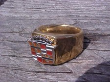1950s CADILLAC CREST GOLD CHROME RING #8 NOS HI- QUALITY CLASS UNIQUE picture