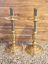 Vintage Colonial Williamsburg Virginia Solid Brass Candlesticks Heavy Tall 13