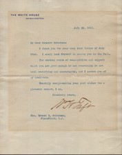 WILLIAM H. TAFT - TYPED LETTER SIGNED 07/25/1911 picture