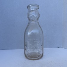 Vintage Quart Milk Bottle Cop The Cream Cray's Limestone Dairy Moundsville W VA  picture