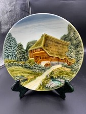 Germany Majolica Bas Relief Plate-Chalet in the Woods picture