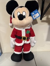 New Vtg 2007 Disney Mickey Mouse Santa Porch Buddy Plush Greeter 30