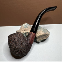 Ascort Handmade Italy Rusticated Bent Billiard Shape Tobacco Smoking Pipe picture