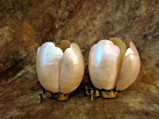 Antique Depose France  Mother Of Pearl Shell Pair of Clip On Shades picture