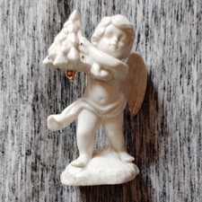Mikasa Holiday Elegance Porcelain Cherub Angel Figurine White/Gold Glazed picture