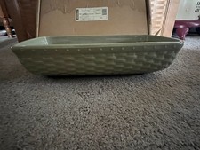 Longaberger Woven Reflections Pottery Server Casserole Dish SAGE GREEN NEW picture