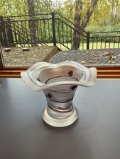 BEAUTIFUL Iridescent Hand Blown Art Glass Vase picture