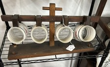 Siesta ware Antique Beer Mugs 4 With Holder 1950s picture