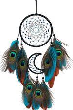 Small Peacock Dream Catcher with Abundant Feathers Well Handmade and Sturdy Drea picture