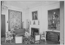 Washington DC French Embassy Grand Salon Interior 1900s Fireplace Portraits picture
