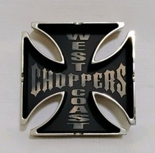 Vintage West Coast Choppers Jessie James Chrome Metal Maltese Cross Ashtray  picture