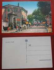 POSTCARD POSTCARD LA TURBIE PLACE THÉODORE DE BANVILLE ET LA FONTAINE 1900 picture