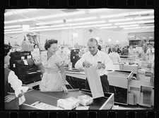 Publix Supermarket Checkout 1960s Cashier Bagging Groceries Female Clerk picture