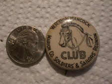 Vintage W.R. Hancock Marion County Soldiers and Sailors reunion Pinback Button picture