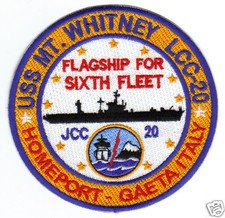 USS MT. WHITNEY PATCH, LLC-20, 6TH FLT FLAGSHIP, JCC-20, HOMEPORT GAETA ITALY  Y picture