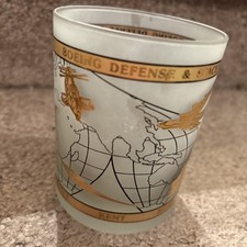 1995 Lion Mktg. Atl Ga BOEING Defense & Space Group Frosted Glass With Gold picture