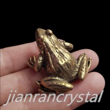 Natural Chalcopyrite Frog Skull Carved Skull Animal Figurine Reiki Healing 1pc picture