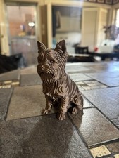 Yorkshire Terrier Miniature Bronze PLA Dog Statue Figurine Sculpture Home Decor picture