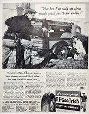 1943 BF Goodrich Tires Western Union Original WWII Era Print Ad Life Magazine picture