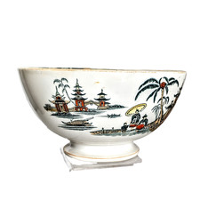 Regout Maastricht Holland Porcelain Honc Pattern Antique Pedestal Bowl 1890 8.5