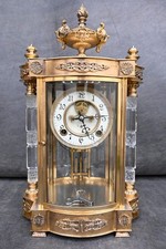 Ansonia Crystal Mechanical Analog Clock antique collectible decor 094 picture